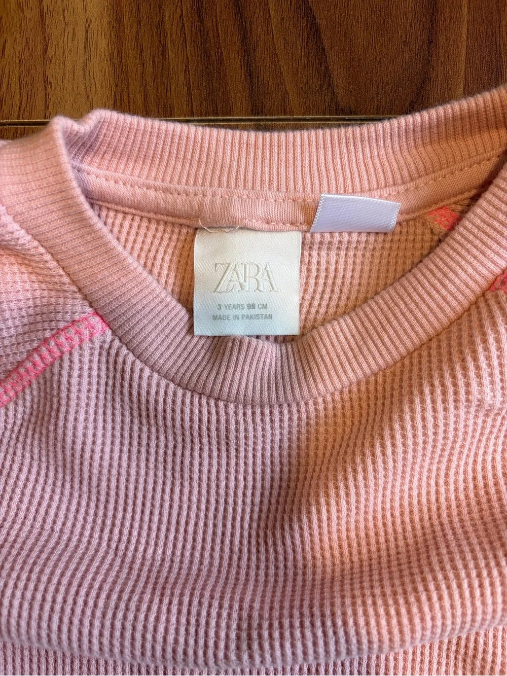 Zara 3Y Waffle Knit Pink Short Set